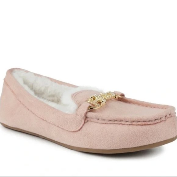 Juicy Couture Shoes - Juicy Couture NEW Logo Intoit Blush Pink Loafer Moccasin Slippers Size 6M